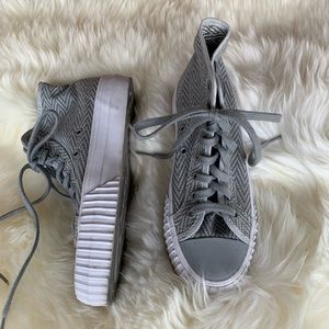 PF Flyers Grey High Top Sneakers